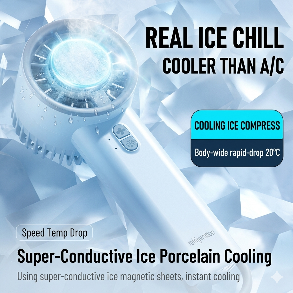 Handheld Semiconductor Refrigeration USB Rechargeable  Turbo Fan_img_3