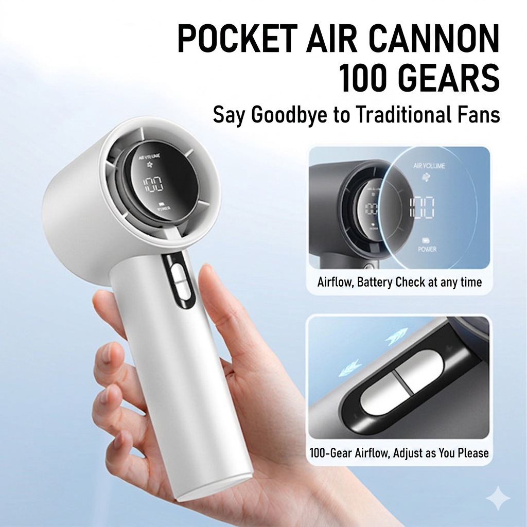 100 Speed Turbo Portable Handheld Rechargeable Mini Fan