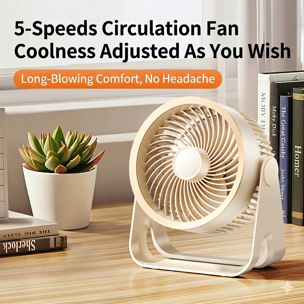 Silent Desk & Wall Mount USB Dormitory Fan