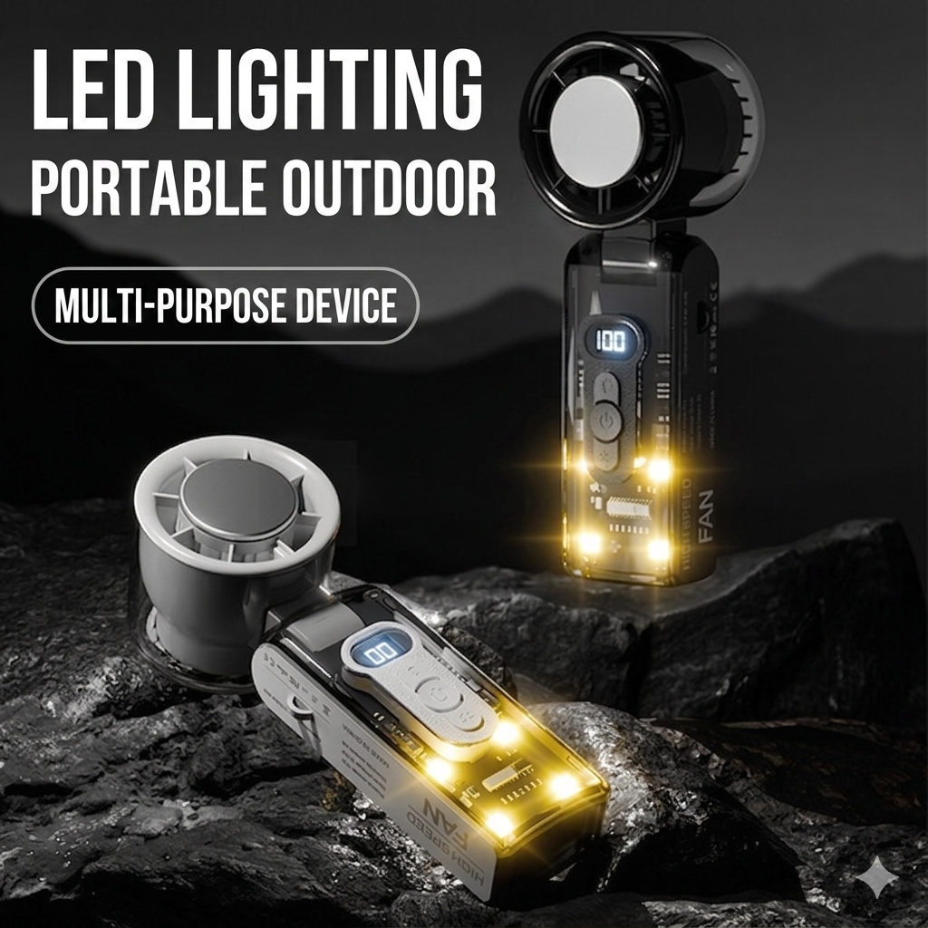 Fc08 Transparent High-Speed Handheld Rechargeable 100-Speed Ice Sensation Cooling Turbo Fan_img_3