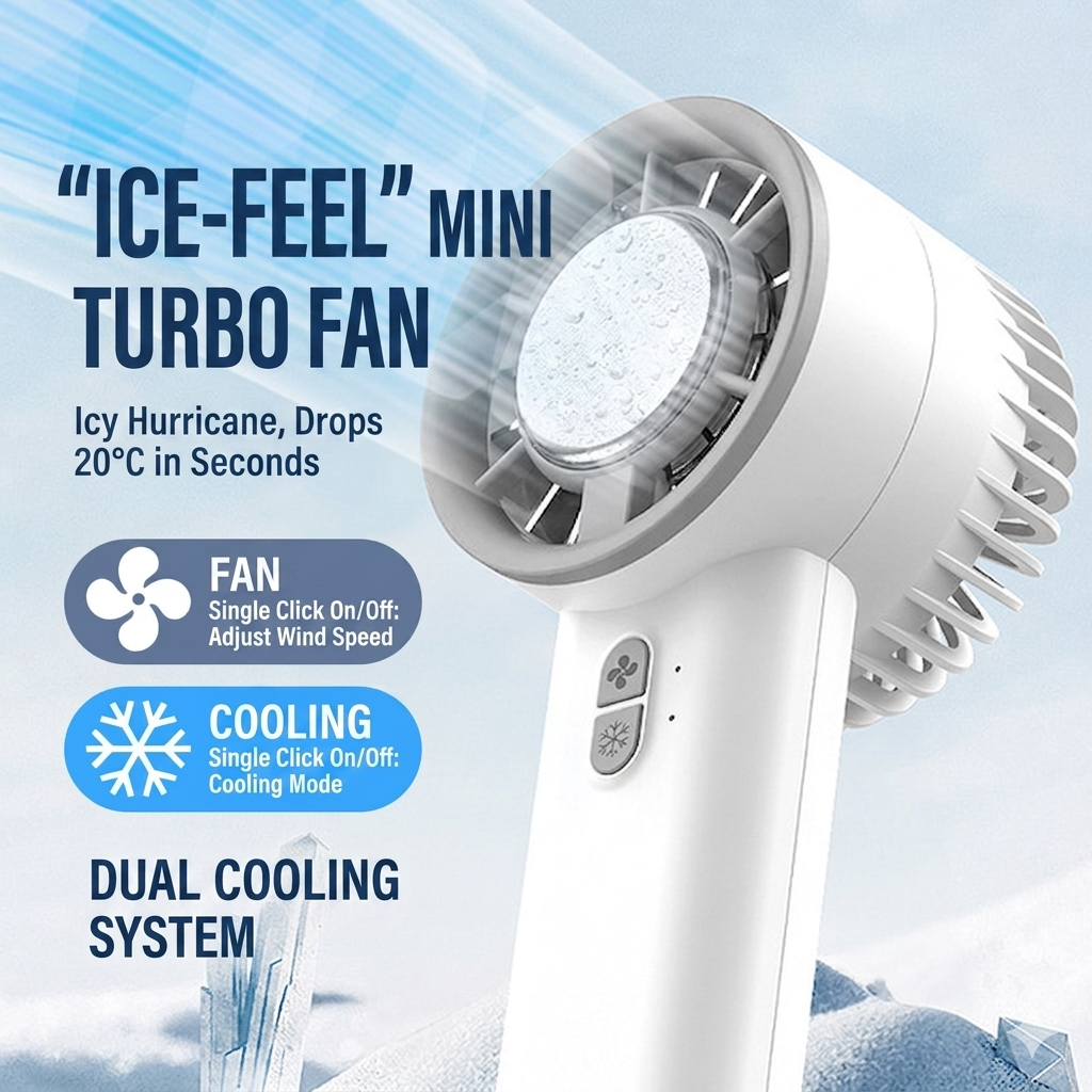 Handheld Semiconductor Refrigeration USB Rechargeable  Turbo Fan_img_1