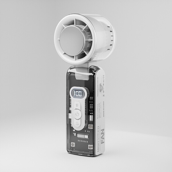 Fc08 Transparent High-Speed Handheld Rechargeable 100-Speed Ice Sensation Cooling Turbo Fan