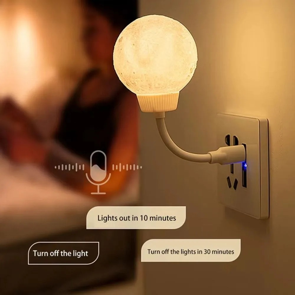 LED Voice Control Smart Moon Lamp 3 Lighting Modes