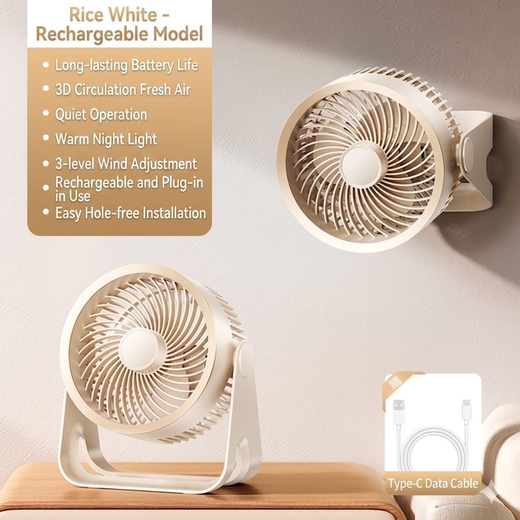 Silent Desk & Wall Mount USB Dormitory Fan_img_1