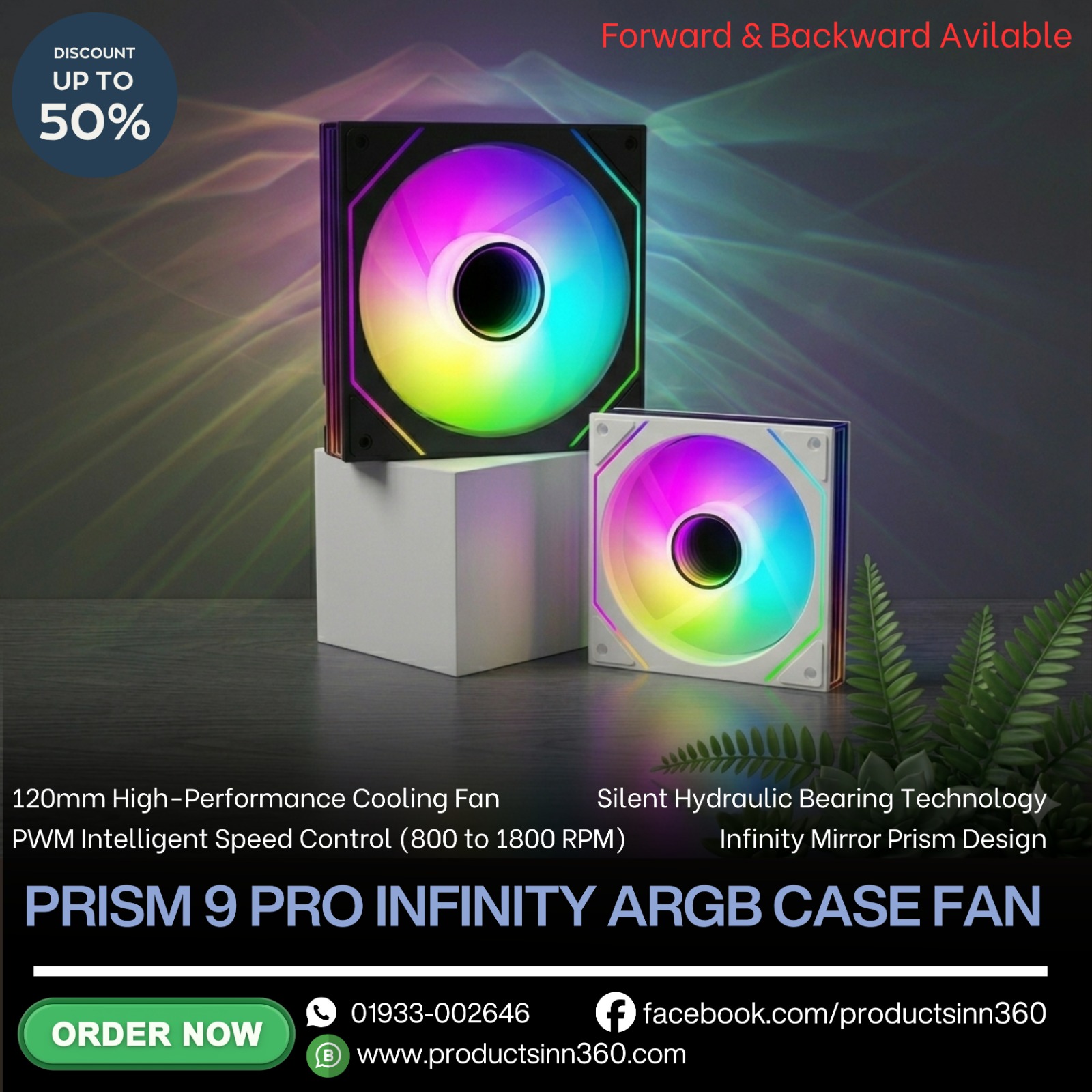 Prism 9pro 12CM silent desktop computer infinite mirror cooling fan ARGB_img_0