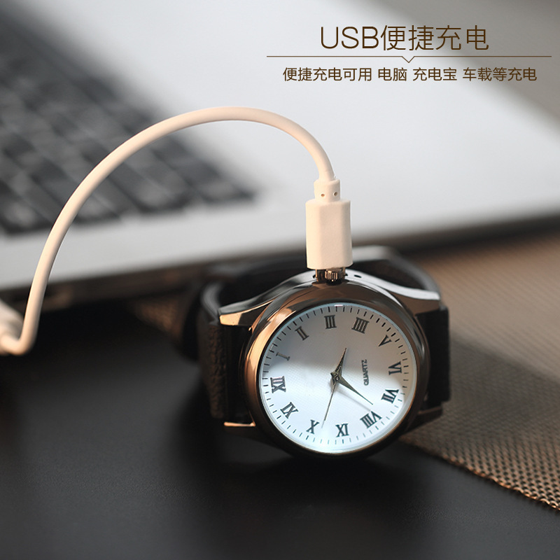 Watch Metal Windproof Rechargeable Watch Lighter USB Cigarette Lighter image 5