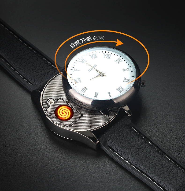 Watch Metal Windproof Rechargeable Watch Lighter USB Cigarette Lighter image 14