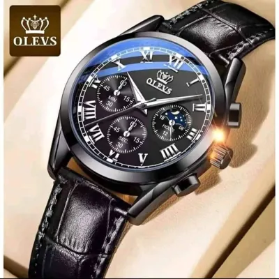 Stylish OLEVS Leather Band fashionable watch_img_1