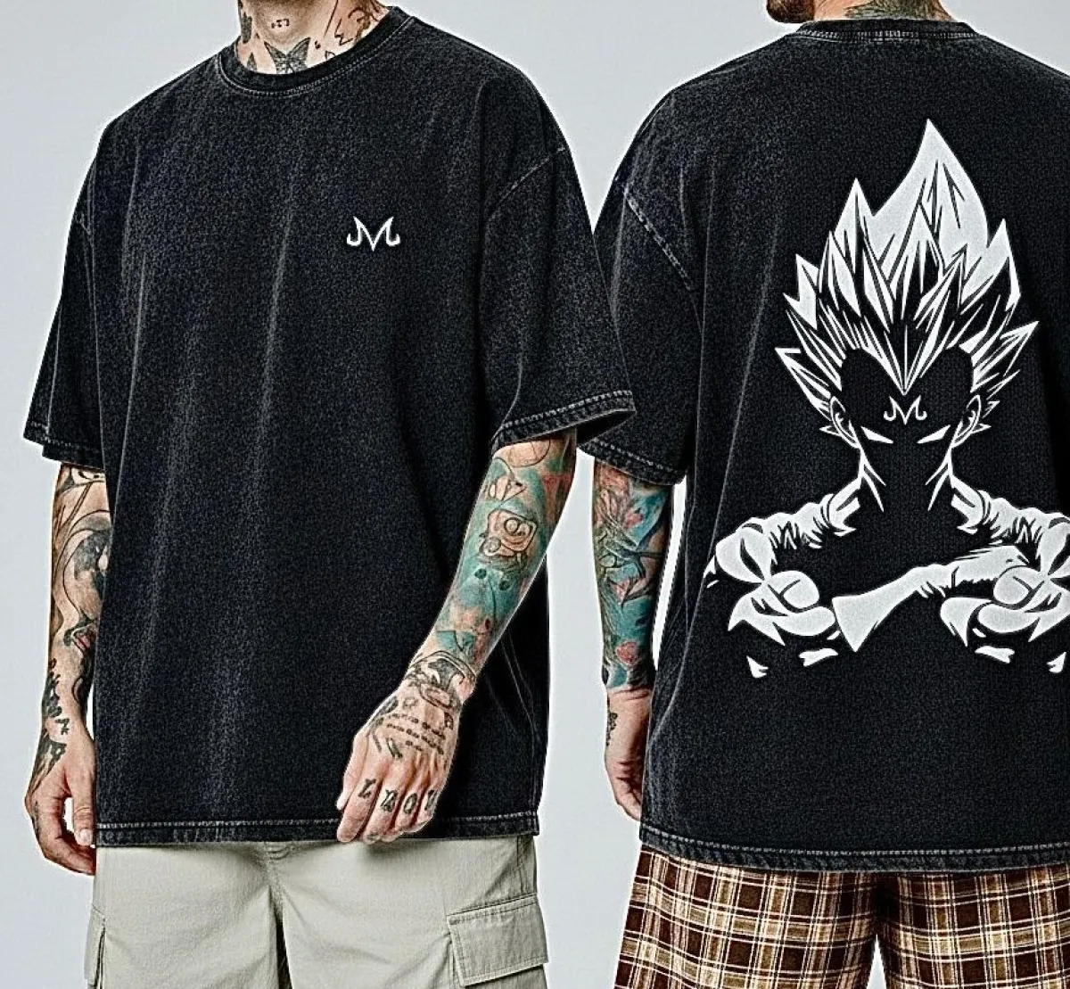 Premium Acid Wash Drop Shoulder T-Shirt - GOKU