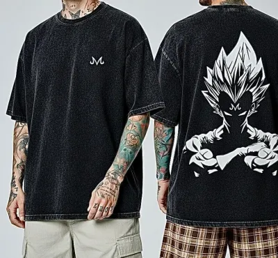 Premium Acid Wash Drop Shoulder T-Shirt - GOKU_img_0