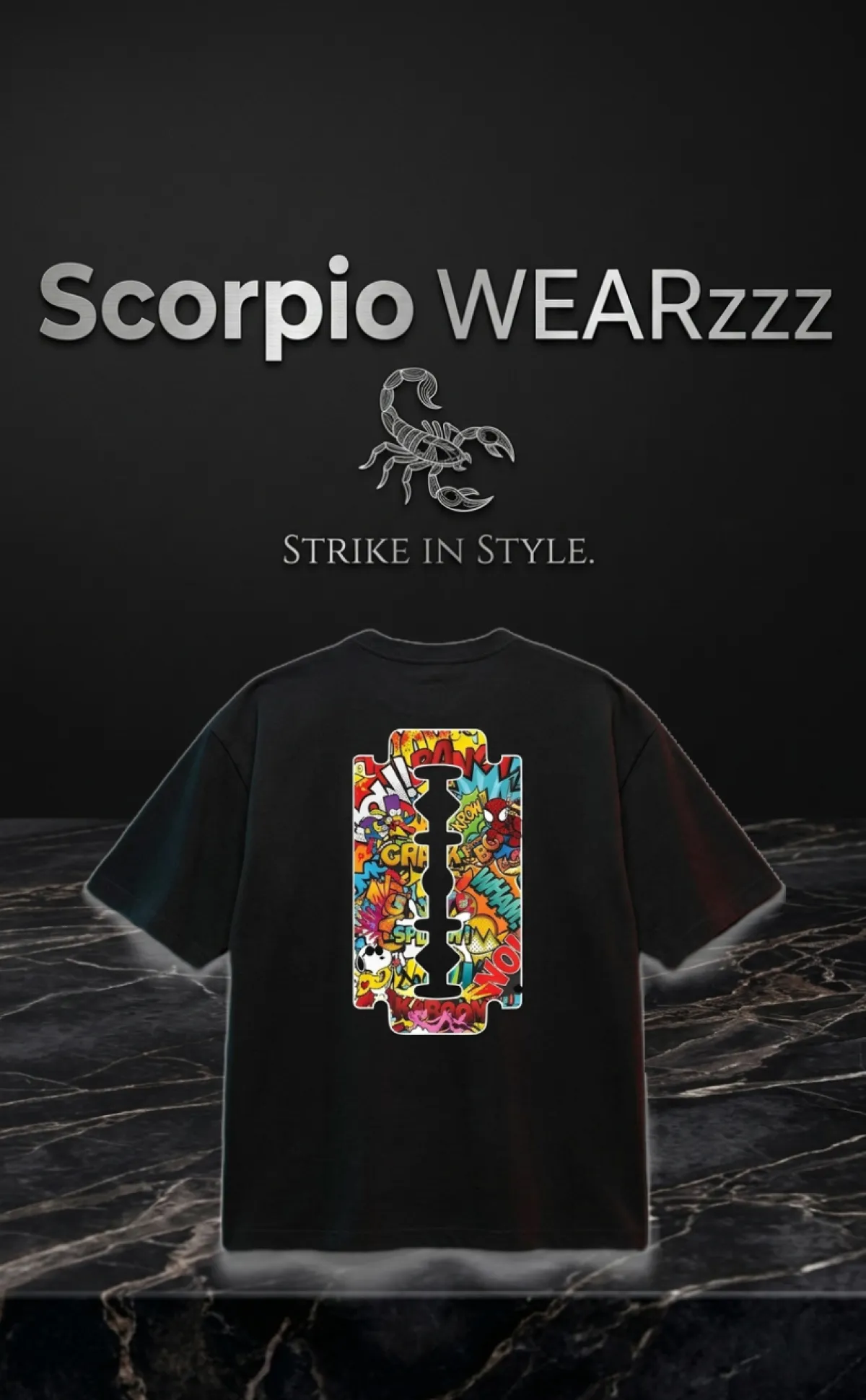 Premium Cotton Drop Shoulder T-shirt (CARTOON BLADE)