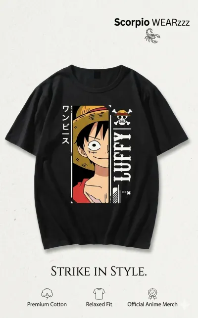 Premium Drop Shoulder T-shirt - LUFFY_img_0