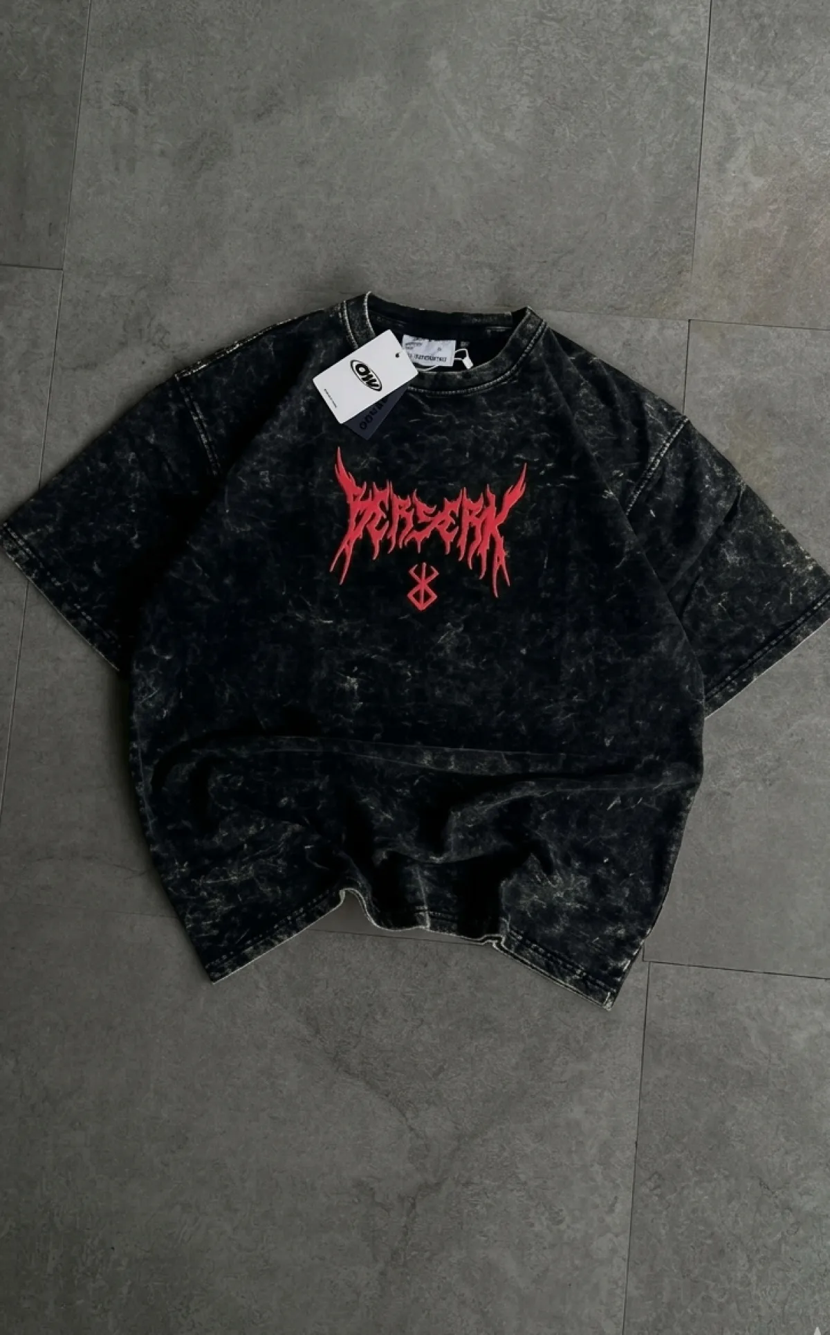 Premium Acid Wash Drop Shoulder T-Shirt - BERSERK