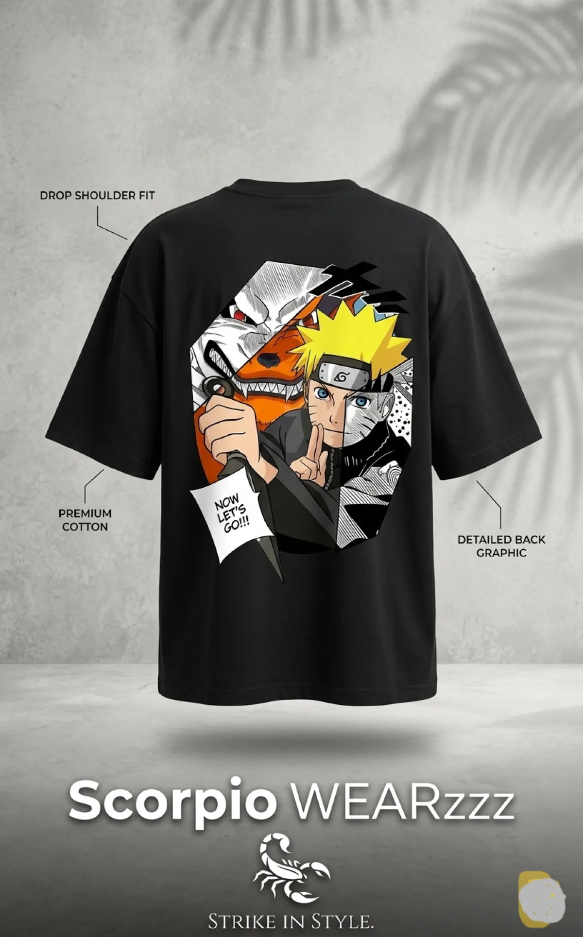 Premium Drop Shoulder T-shirt - NARUTO (Backside Design)
