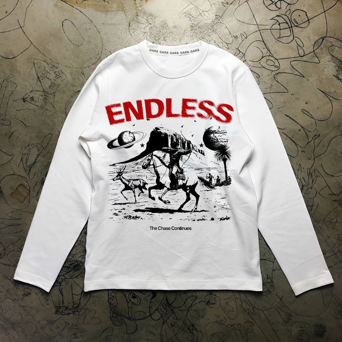 White ENDLESS Full Sleeve Tee