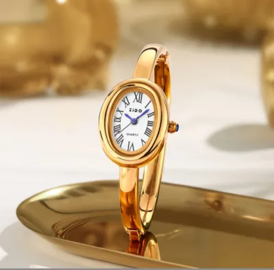 Zido New Watch Women's Rose Gold Accessible Luxury High-End Niche Design Oval Bracelet Women's Watch Hot Style_img_0