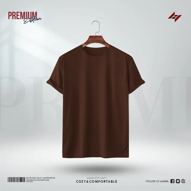 Chocolate Premium Solid T-Shirt - Image 1