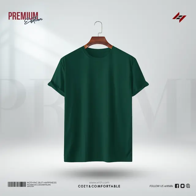 Bottle Green Premium Solid T-Shirt - Image 1