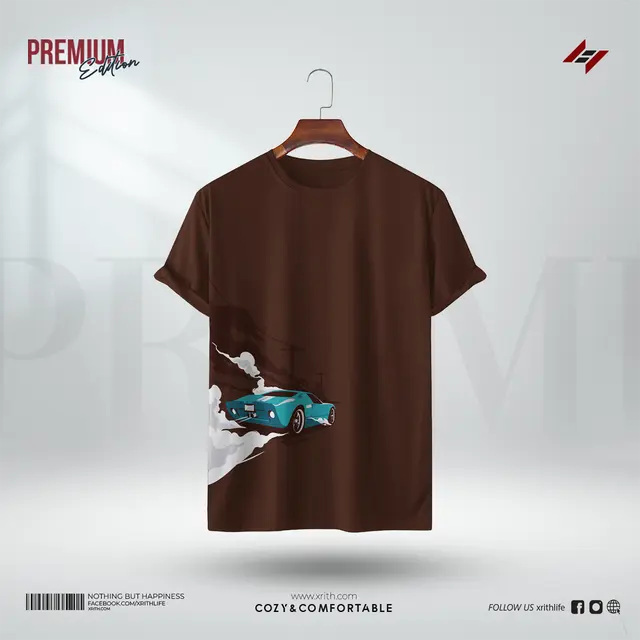 Premium Printed T-Shirt - Throttle Drift - Image 1
