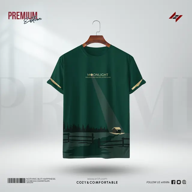 Premium Printed T-Shirt -Moonlight