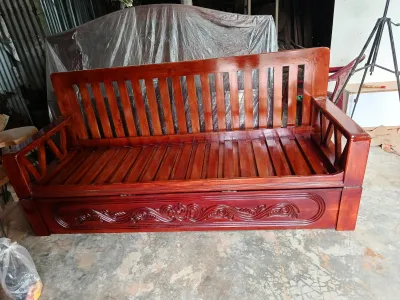 মেহগনি কাঠের প্রিমিয়াম সোফা কাম বেড without foam cover ফোম ছাড়া (Sofa cum Bed)_img_1