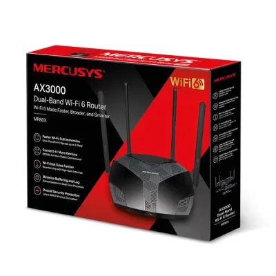Mercusys-MR80X-AX3000-Dual-Band-Wi-Fi-6-RouterMercusys-MR80X-AX3000-Dual-Band-Wi-Fi-6-RouterMERCUSYS MR80X AX3000 WiFi 6 Router_img_0