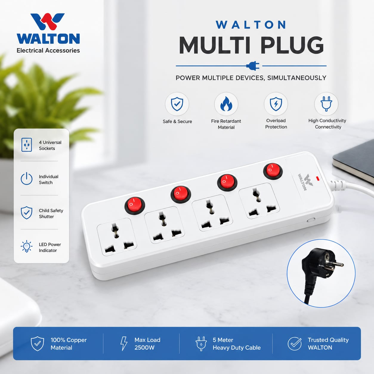 Walton Extension Socket | Multiplug | Fire proof_img_0