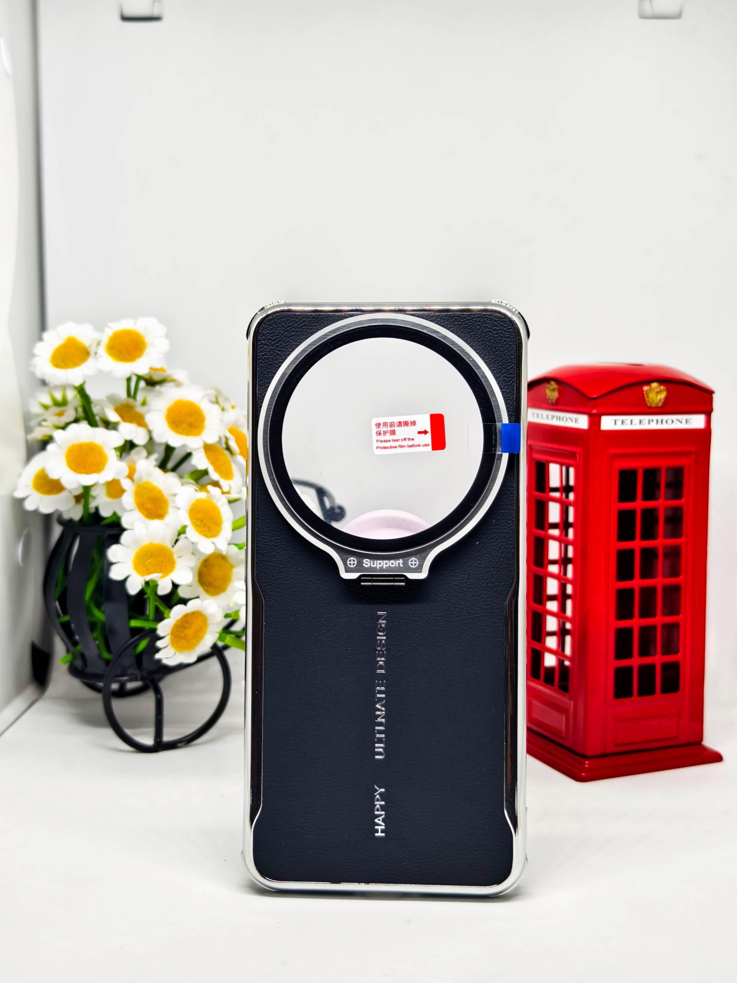 Premium Leather Texture Phone Case with Camera Lens Protector Glass – Shockproof Protective Cover FOR XIAOMI MI 14 ULTRA