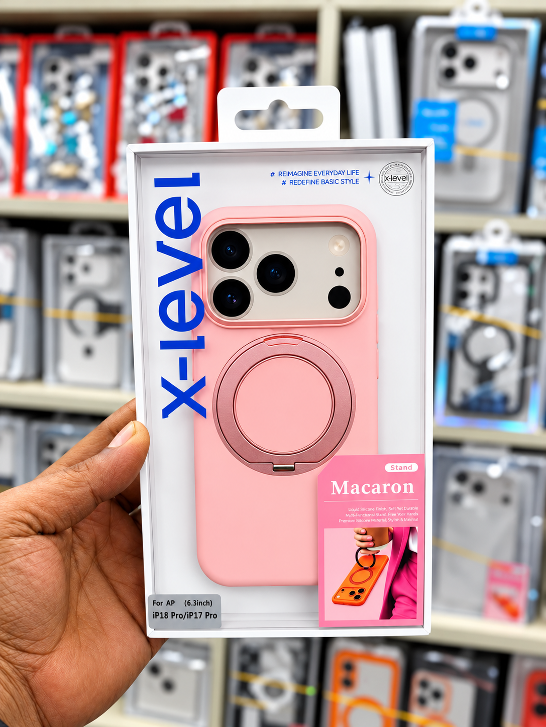 X-level Macaroon Soft Silicone Rotating stand Case For iPhone 17 Pro / Pro max