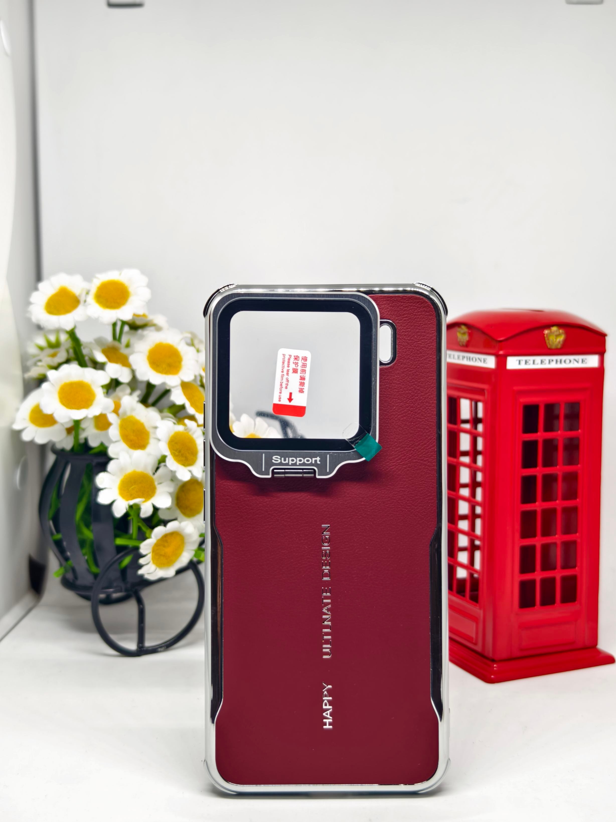 Premium Leather Texture Phone Case with Camera Lens Protector Glass – Shockproof Protective Cover FOR XIAOMI MI 15