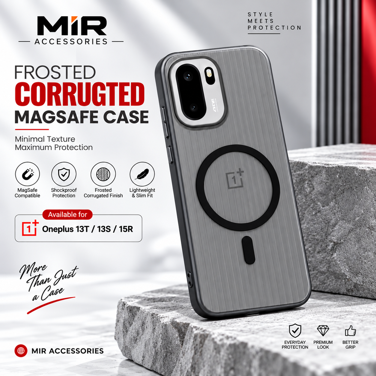 Corrugted Magsafe Frosted Case For Oneplus