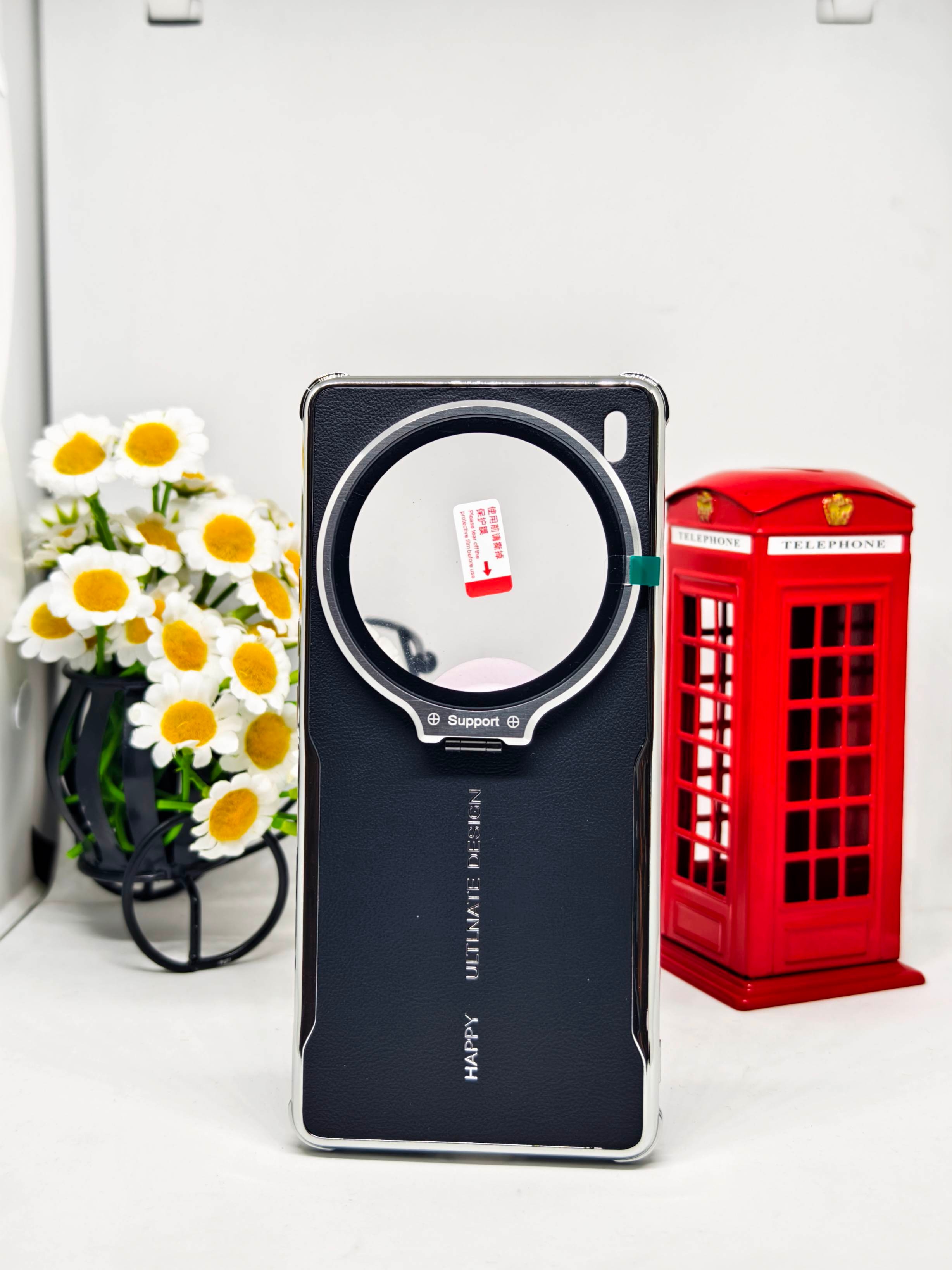 Premium Leather Texture Phone Case with Camera Lens Protector Glass – Shockproof Protective Cover FOR VIVO X100 ULTRA