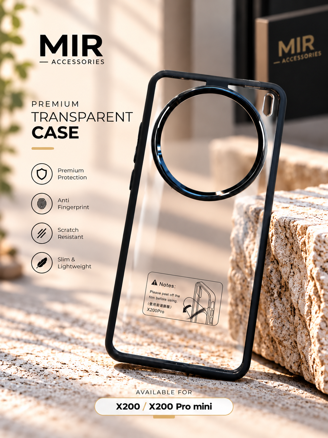 Premium Transparent case For Vivo X200 Pro Mini