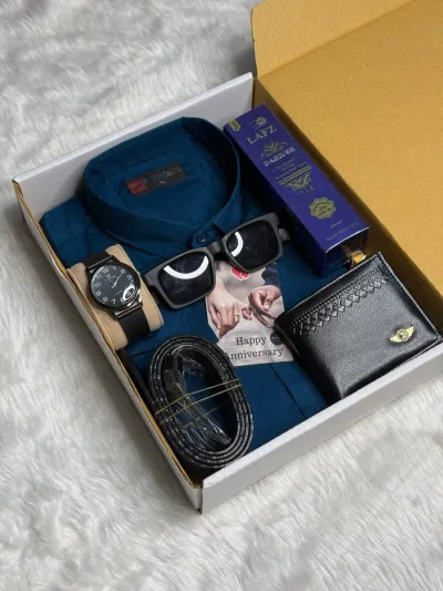 Premium Shirt combo set100% Cotton100% Color GuarantySize: M-L-XLItemShirtWalletWatchPerfumeSunglassBeltGift CardBOX_img_1