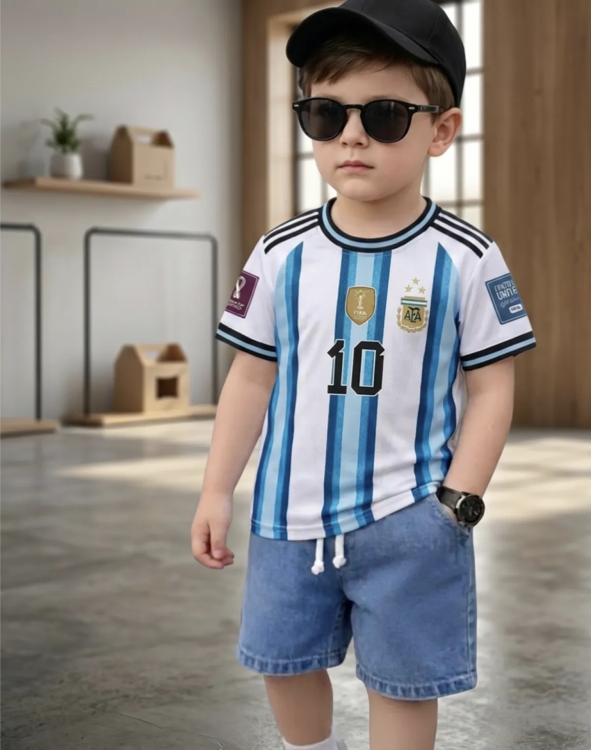 Kids Jersey FIFA World Cup 2026Premium Quality World Cup Jersey for Kids.Fabrics: Premium Mash Fabrics.Fabrics GSM 170 and High Quality Print.Available for 6 to 12 years baby.Size Measuremen