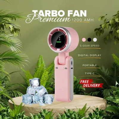 Portable Mini Turbo Fan – 5-Speed, 1800 mAh Battery, USB-C Rechargeable_img_2