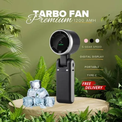 Portable Mini Turbo Fan – 5-Speed, 1800 mAh Battery, USB-C Rechargeable_img_1
