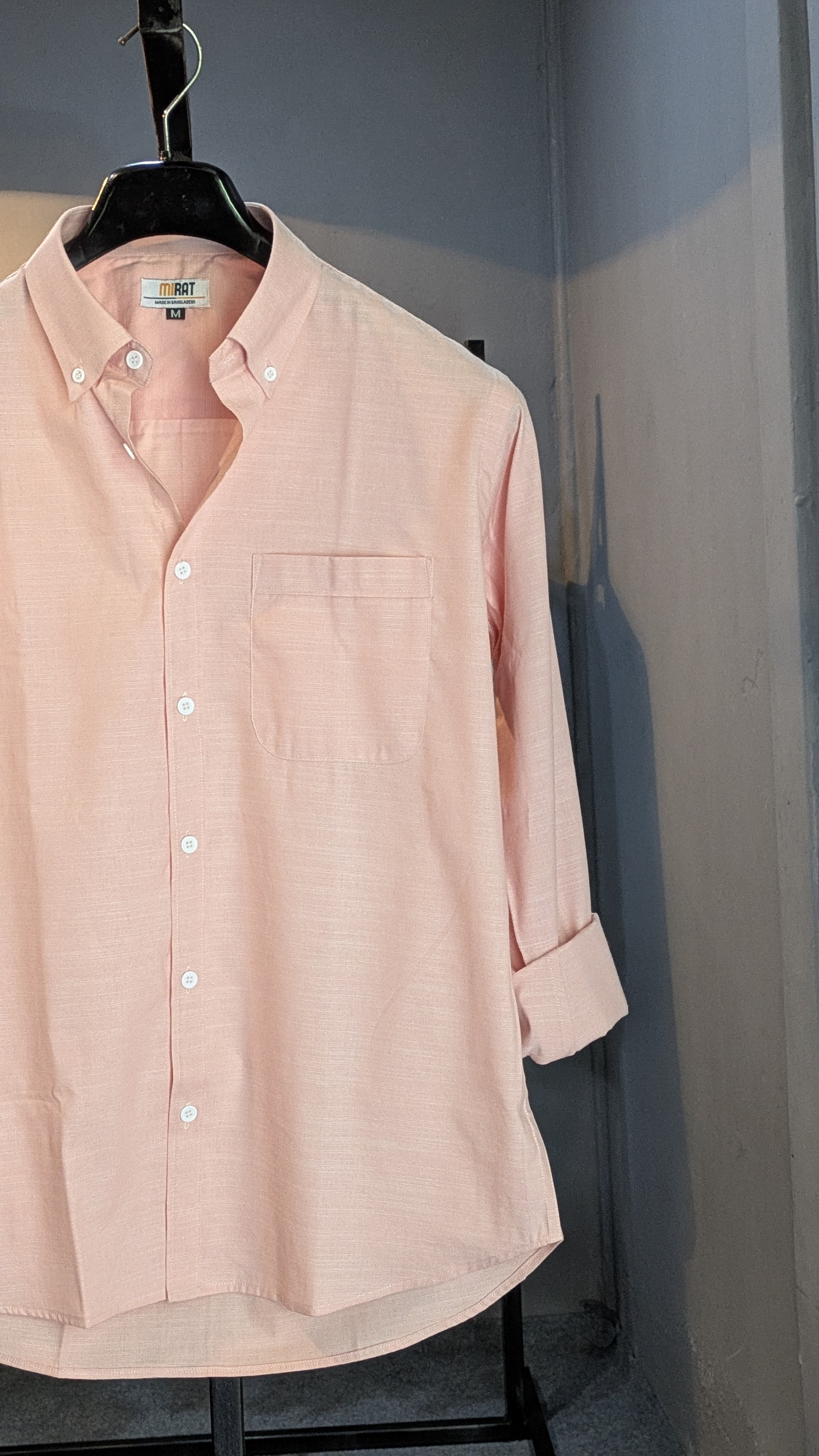 Baby Pink Solid Shirt - Image 3