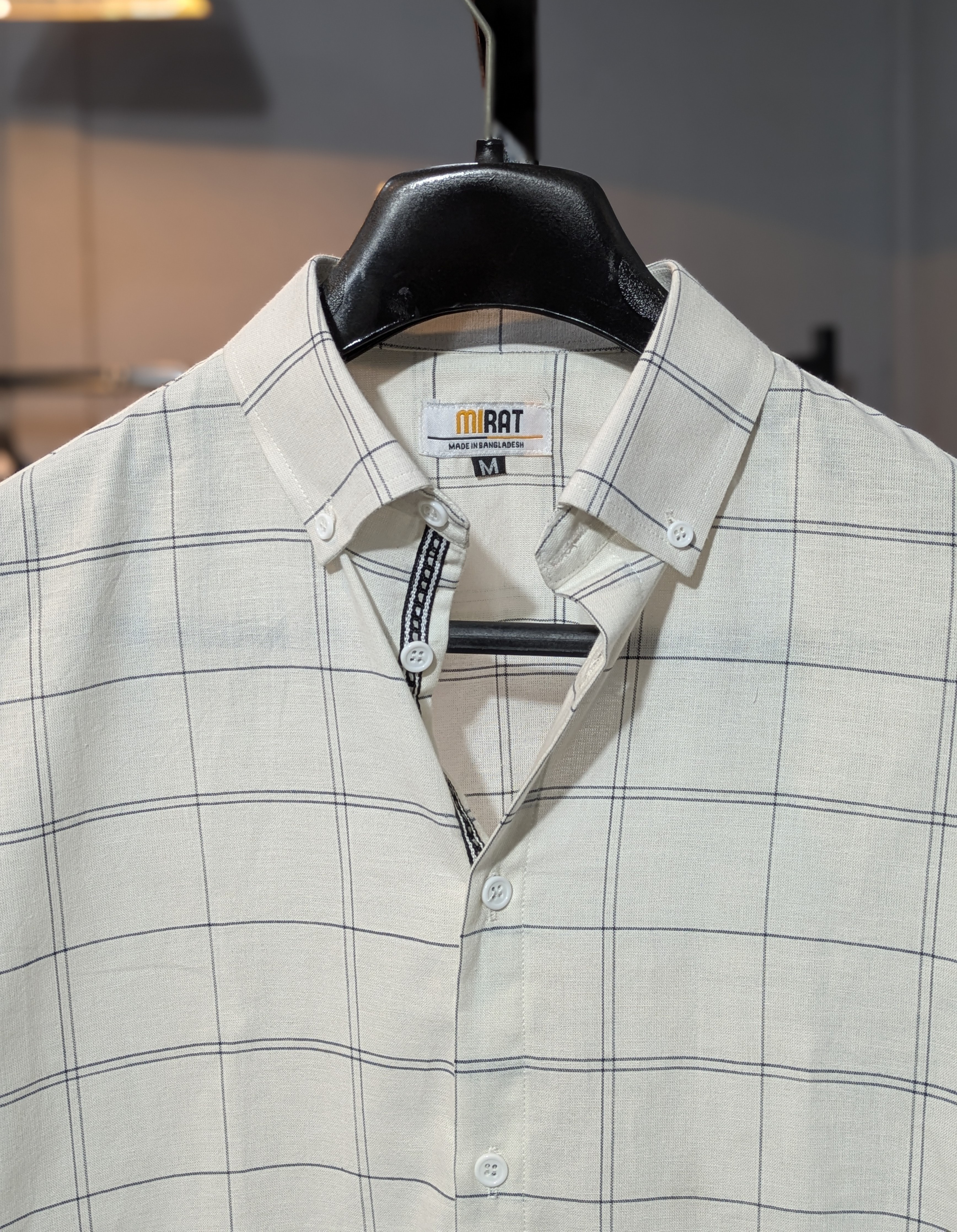 White Windowpane Checked Shirt