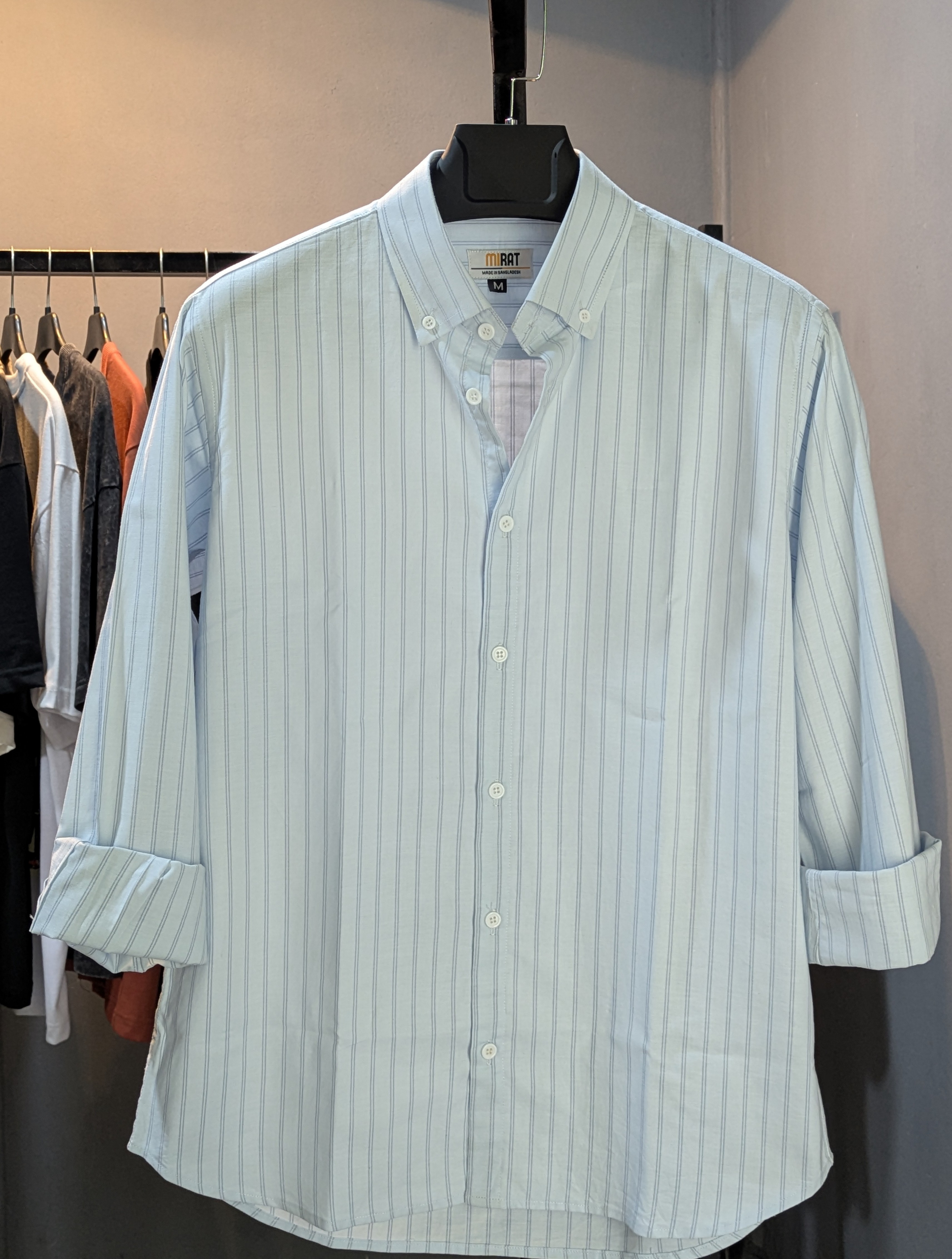 Light Sky Blue Pinstripe Shirt - Image 4