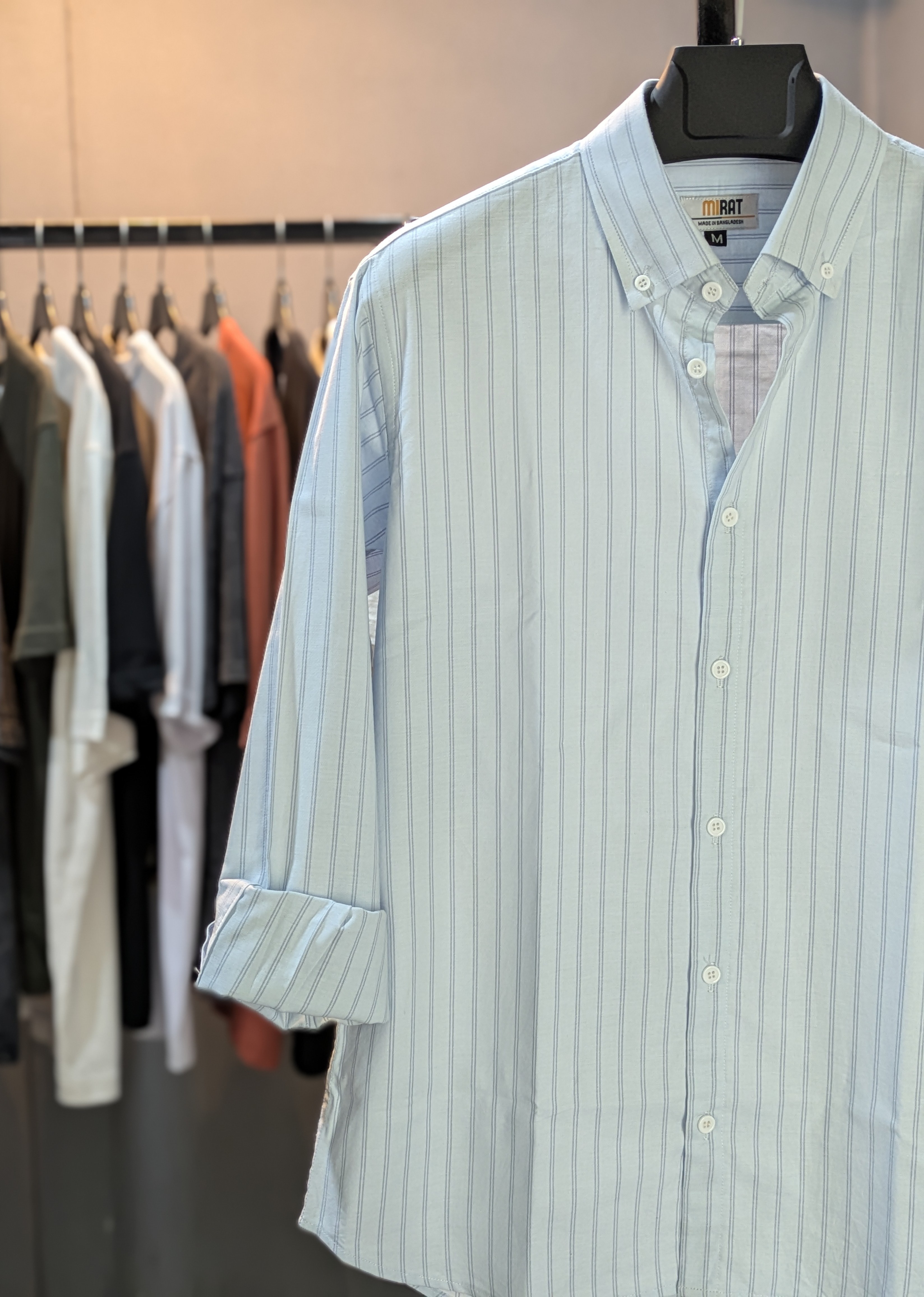 Light Sky Blue Pinstripe Shirt - Image 2