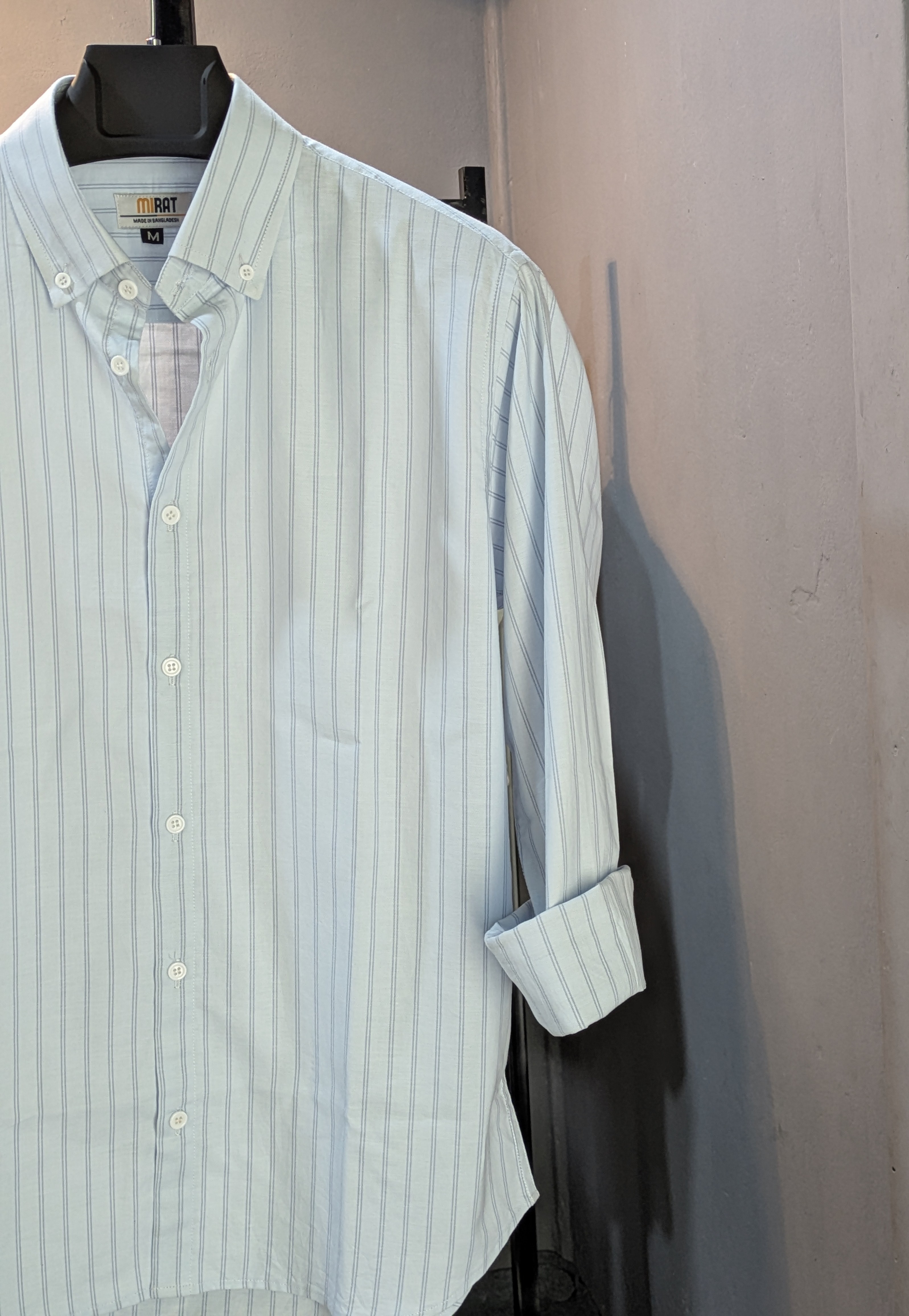 Light Sky Blue Pinstripe Shirt - Image 3