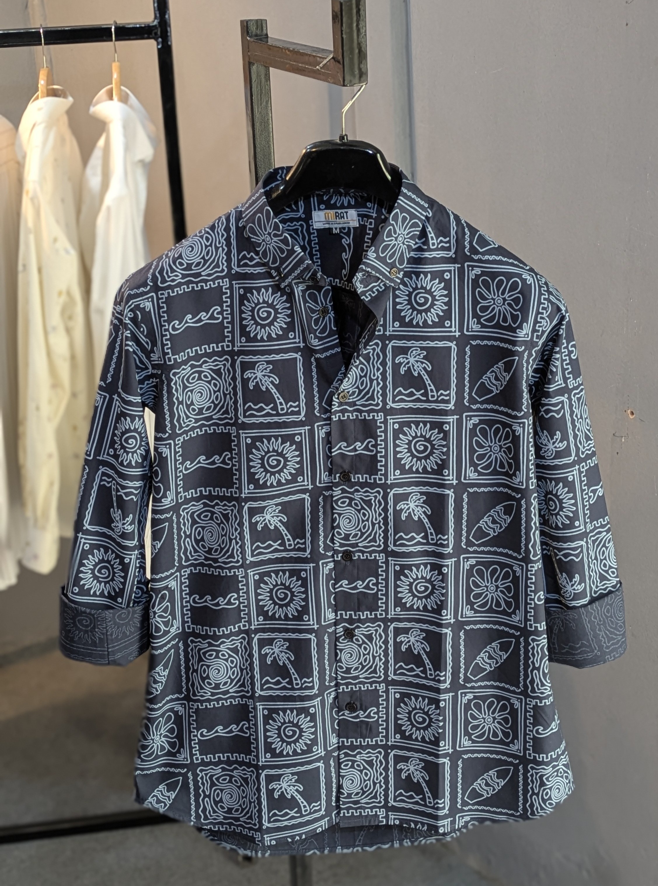 Midnight Abstract Printed Shirt - Image 4