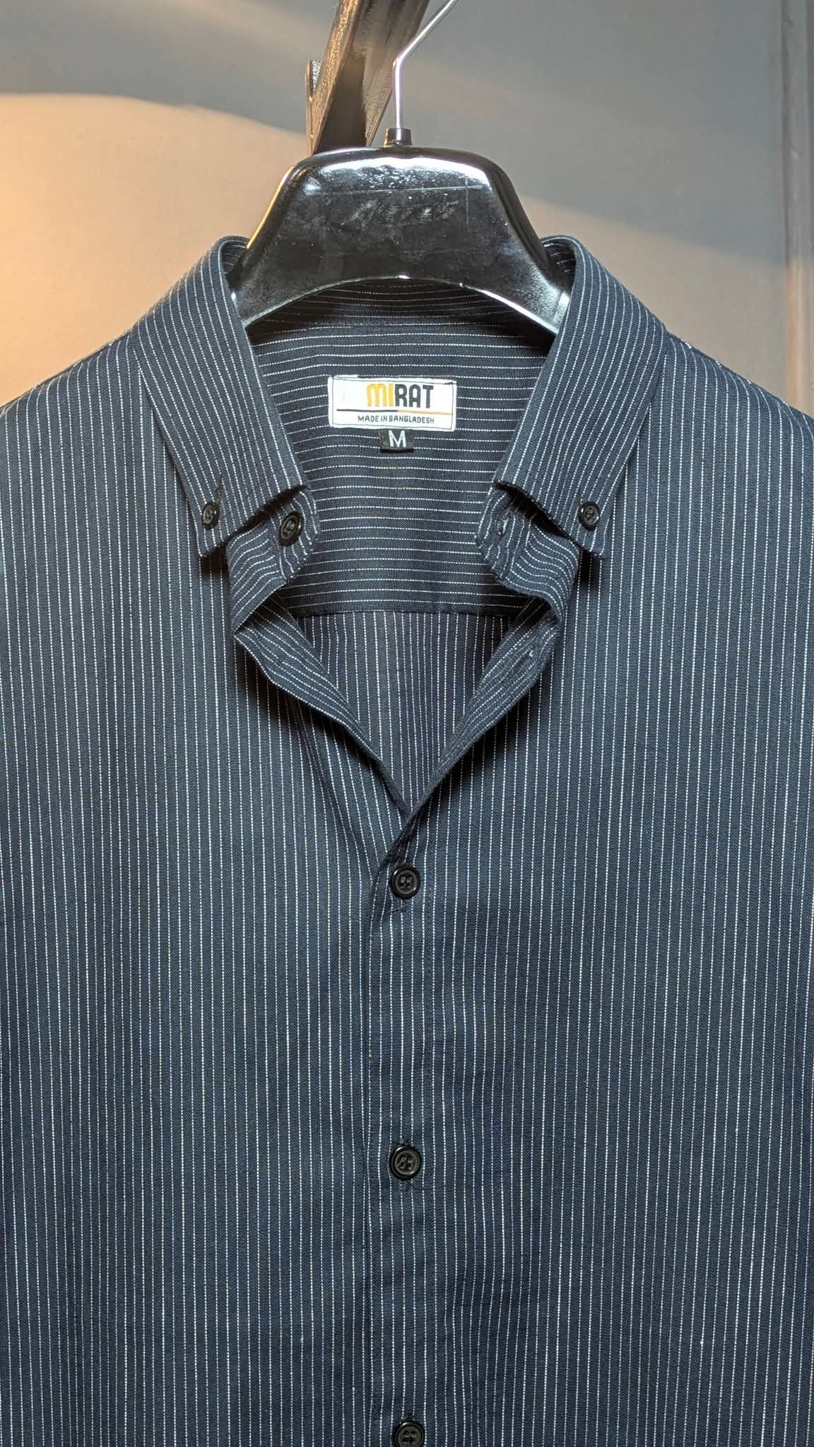 Charcoal Pinstripe Casual Shirt