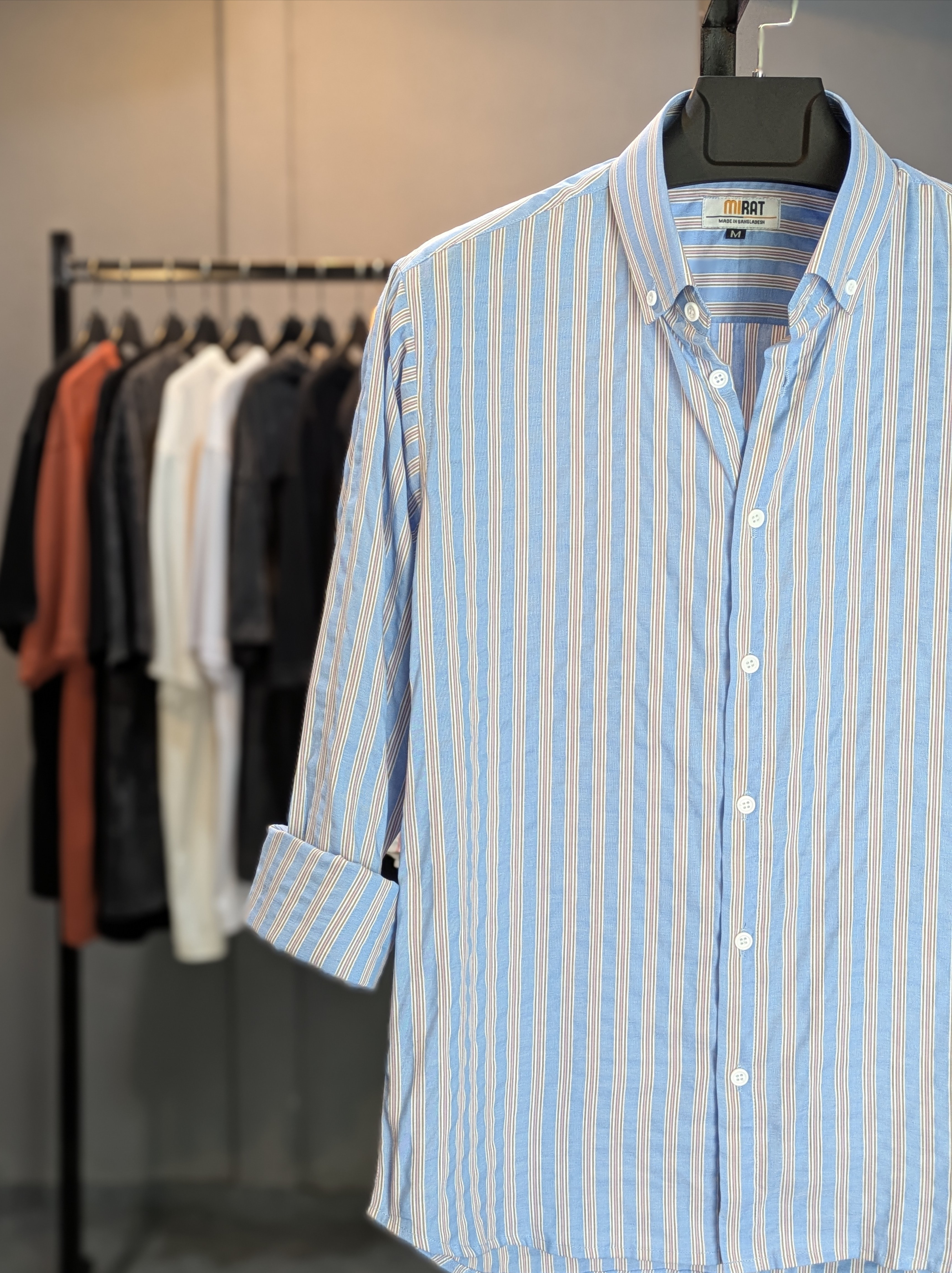 Sky Blue with Vertical Stripes Shirt - Image 2