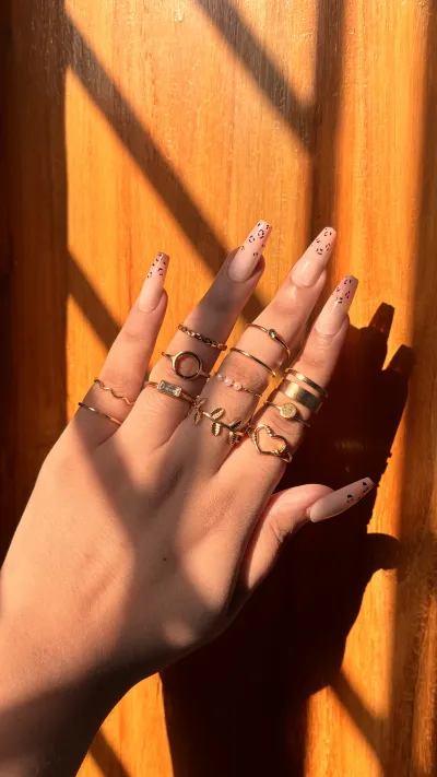 Minimal Heart Leaf Ring Set (Full set- 12 pieces)_img_0
