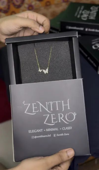 Gold-Tone Crystal & Mother-of-Pearl Butterfly Necklace (With Box)_img_1