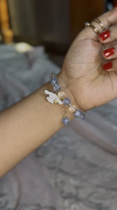 Dreamy Cinnamoroll "Crackle Glass" Charm Bracelet – Celestial Blue 🩵_img_1