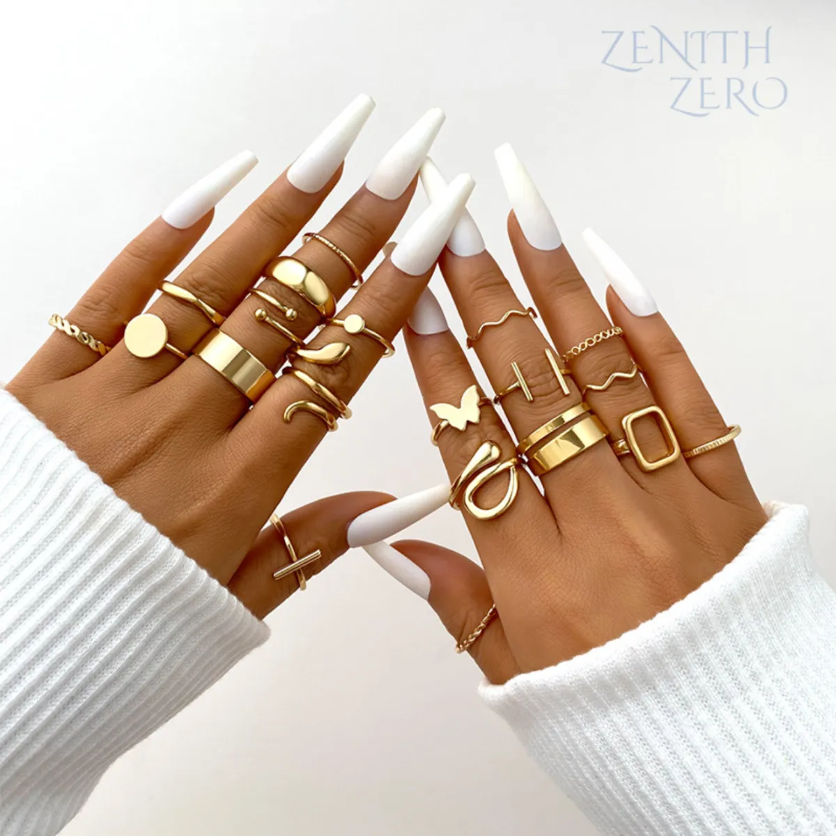 20-Piece Gold-Tone Minimalist Ring Set