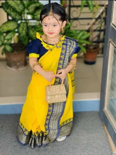 বেবি রেডি হাফ সিল্ক শাড়ি (Code: 101)_img_3